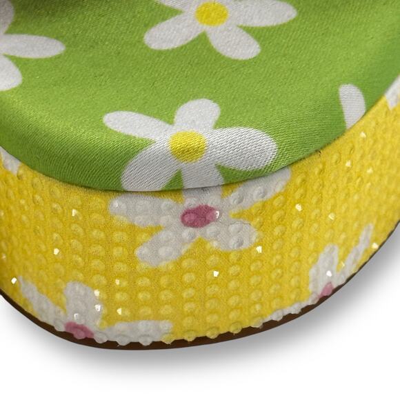 GB Ulti-Mate Floral Rainbow Rhinestone Platform Sandals Size 6 Y2K Throwback - Picture 12 of 12